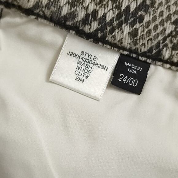 Veronica Beard Carolyn High Rise Baby Boot Cut Nude Multi Wash Python Print - Picture 10 of 12